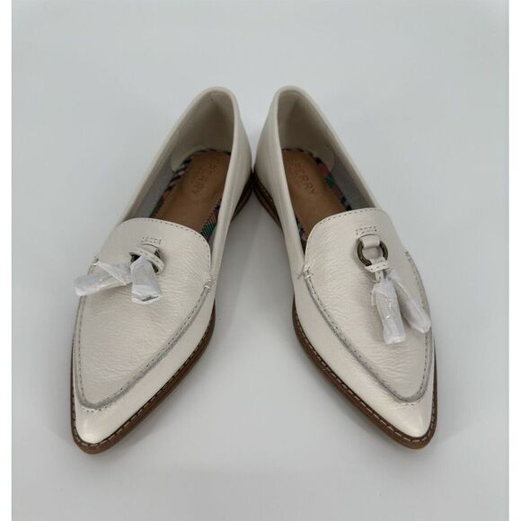 Sperry‎ Women's Saybrook White Leather Tassel Slip-On Size 6 NEW - Picture 1 of 5
